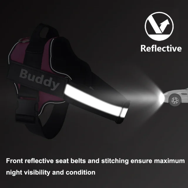 Custom No Pull Reflective Dog Harness with Handle and Adjustable Fit - Image 3