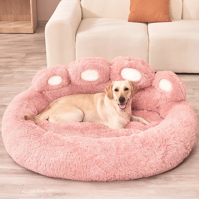 Fluffy Round Plush Bed for Dogs and Cats - Image 3