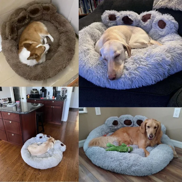 Fluffy Round Plush Bed for Dogs and Cats - Image 4